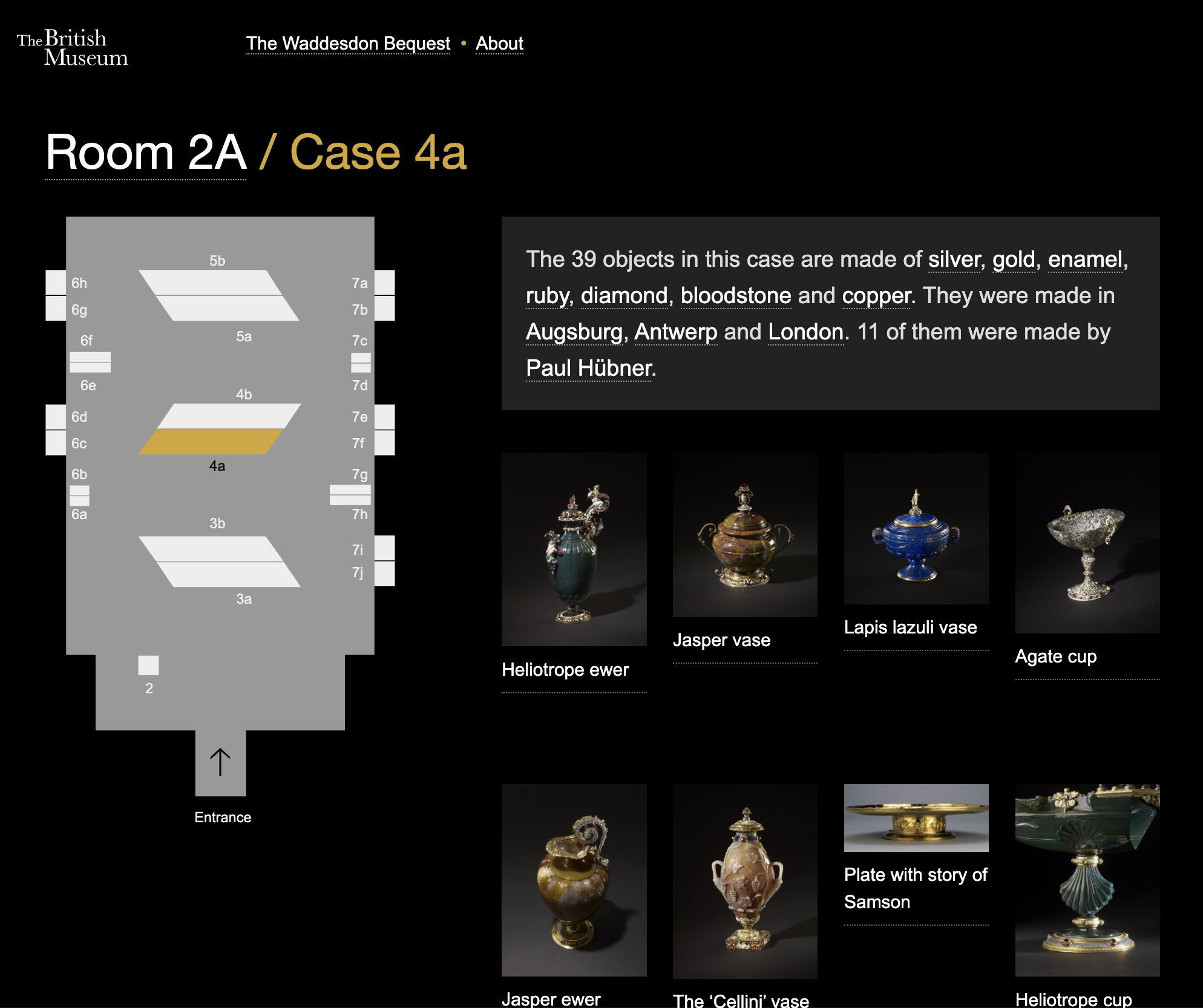 Screenshot of the Waddesdon Bequest, British Museum spelunker